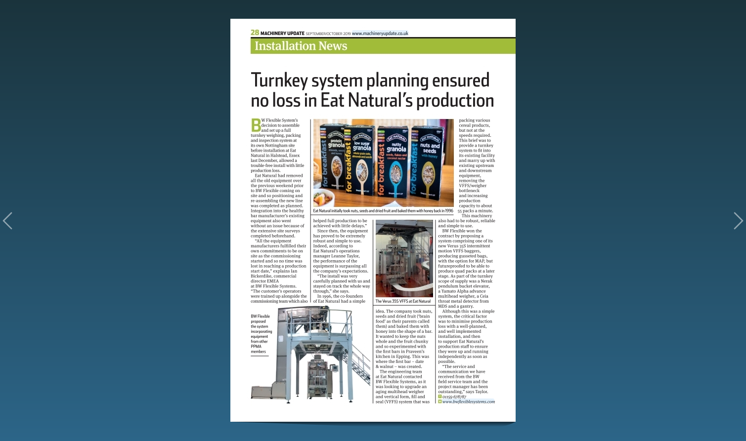 "Turnkey system planning ensured no loss in Eat Natural